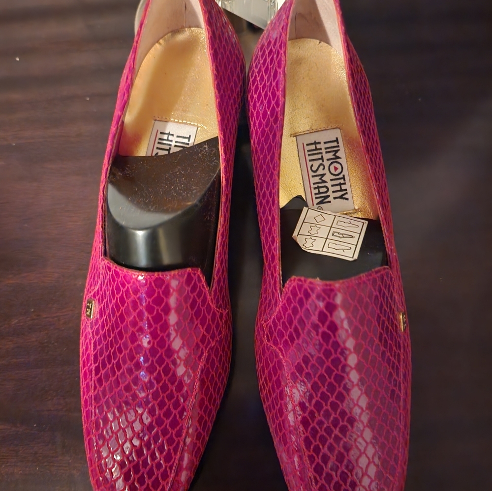 Vintage Women's Timothy Hitsman Snake Skin Low Heels Size 7.5